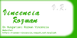 vincencia rozman business card